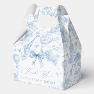Ballotins Blue Toile de Jouy Safari Boy Baby Shower