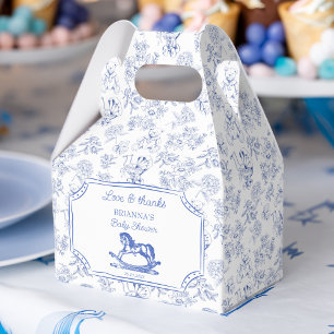 Ballotins Blue toile rocking horse baby shower favoritisme s