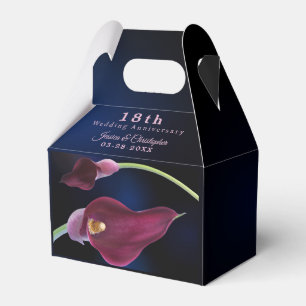 Ballotins Blurred Blue Calla Lily 18e anniversaire de Mariag
