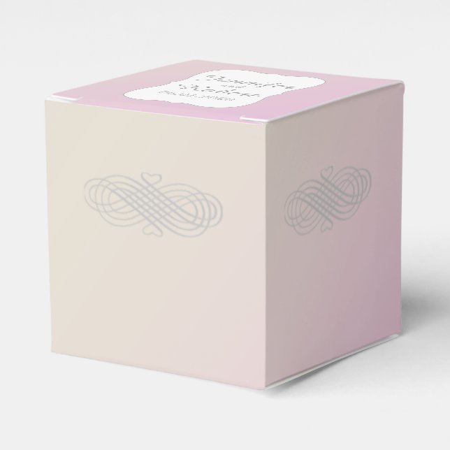 Ballotins Blush et Grey Romantique Mariage Favor Box (Verso)