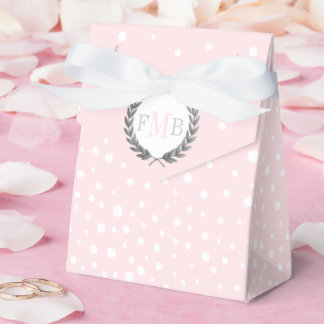 Ballotins Blush pink and white polka dot pattern wedding fav