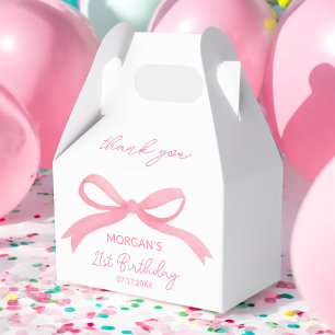 Ballotins Blush Pink Bow Anniversaire Merci Nom