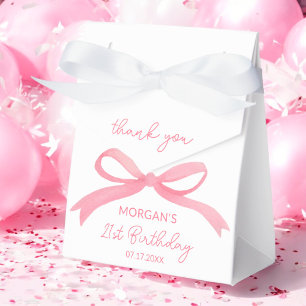 Ballotins Blush Pink Bow Anniversaire Merci Nom