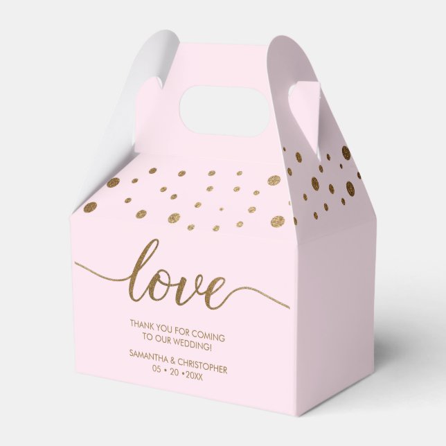 Ballotins Blush Pink Gold Love Script Mariage personnalisé (Verso)