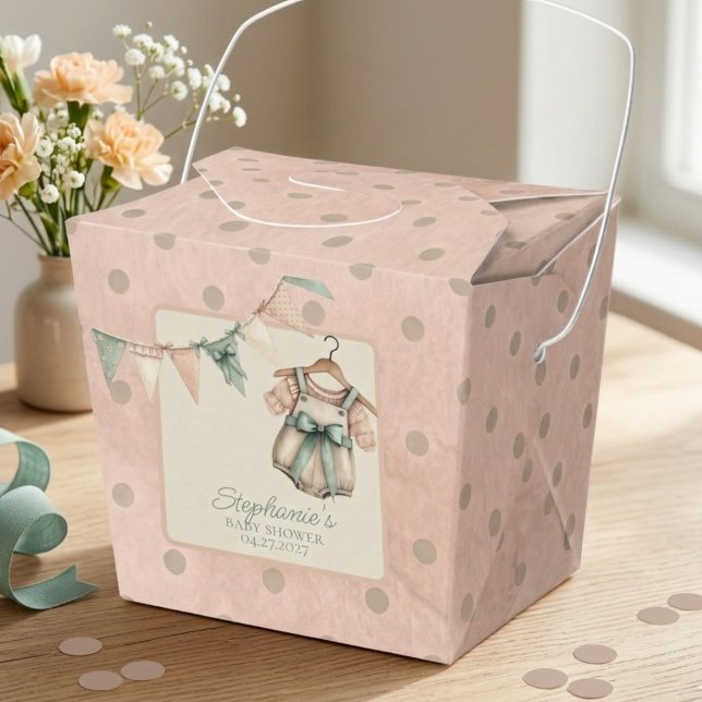Ballotins Blush Polka Dot Baby  (Boho baby shower guest favor box)