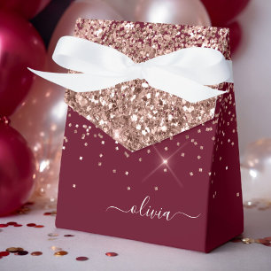 Ballotins Blush rose gold Burgundy Glitter Monogramme