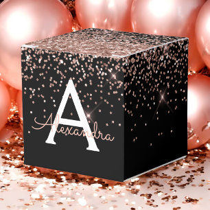 Ballotins Blush Rose Gold et Noir Paillettes Monogramme