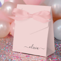 Blush Rose Poussiéreux Féminin Monogramme Nom Mode