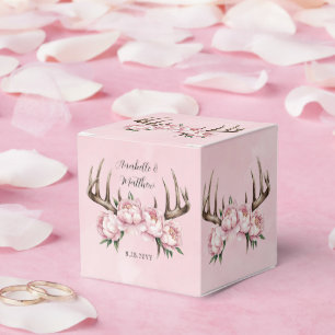Ballotins Boho Antler avec Mariage Pink Peonies
