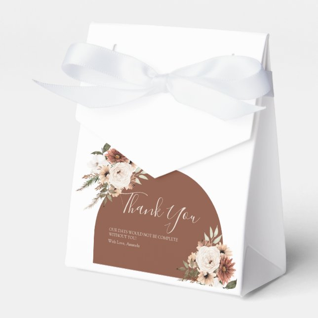 Ballotins Boho Arch Terracota Floral Chute en amour Ballotin (Verso)