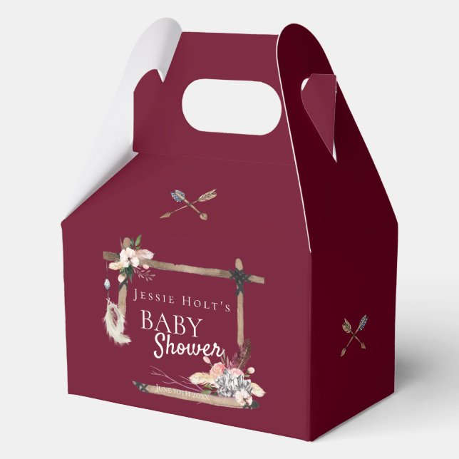 Ballotins Boho Baby shower Flèche sud-ouest (Recto)