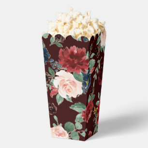 Ballotins Boho Bloom   Bourgogne foncée et Motif bleu marine