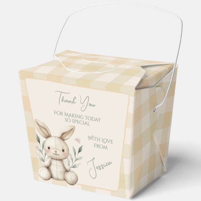 Ballotins Boho Bunny Baby shower neutre Favoriser (Recto)
