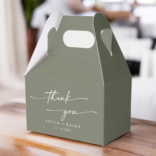 Ballotins Boho Chic Olive Green Merci Mariage (Créateur téléchargé)