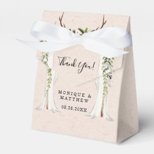 Ballotins Boho Deer Antlers White Canopy Mariage Merci