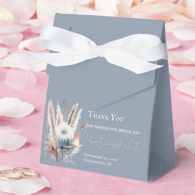 Ballotins Boho d'hiver Mariage Floral | Bleu (Mariage)