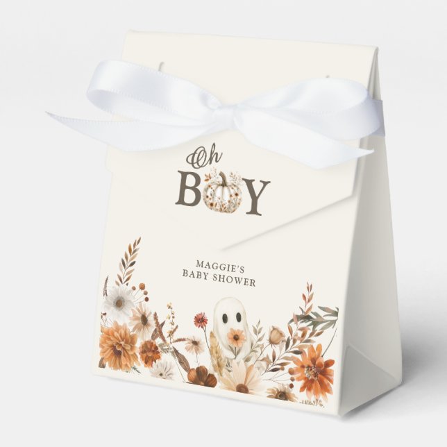 Ballotins Boho Fall Ghost Floral Oh Boy Baby Shower  (Verso)