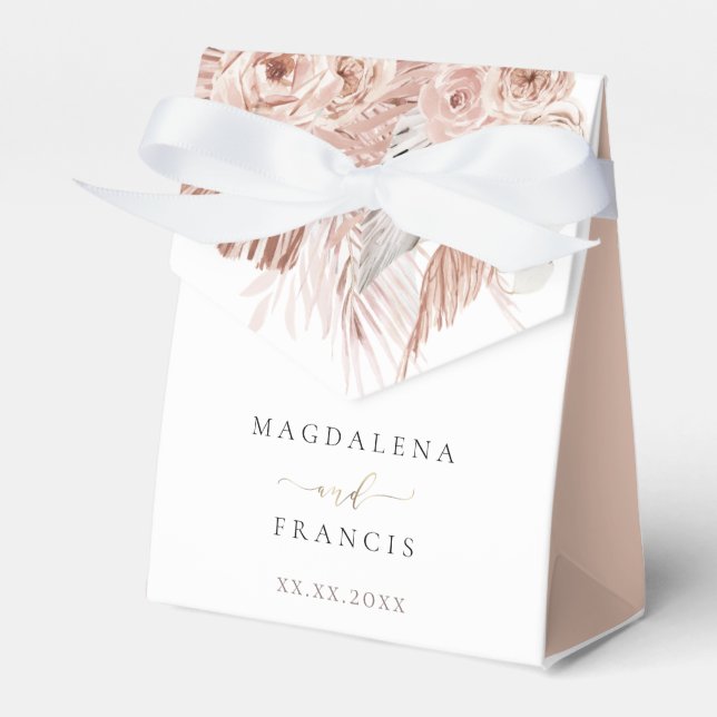 Ballotins boho fleurs mariage boîte de faveur (Verso)