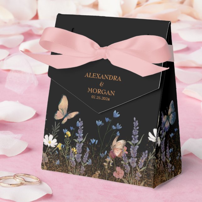 Ballotins Boho Floral Black Butterfly Garden Mariage (Mariage)