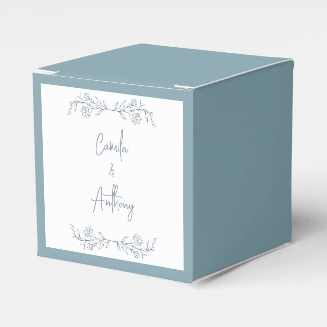 Ballotins Boho floral bleu Haut Mariage frontalier (Verso)
