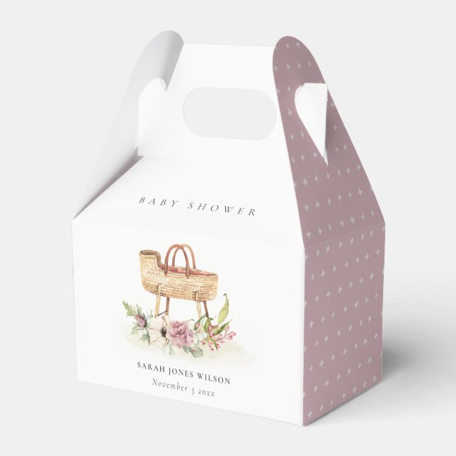 Ballotins Boho Nursery rose Floral Baby shower Bassinet (Verso)