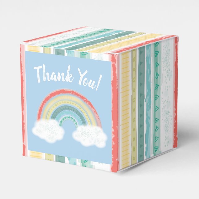 Ballotins Boho Rainbow Baby shower Blue Boy (Verso)