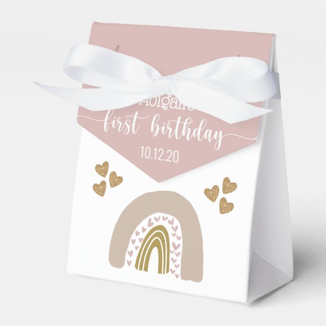 Ballotins Boho Rainbow Parties scintillant Coeur premier ann (Verso)