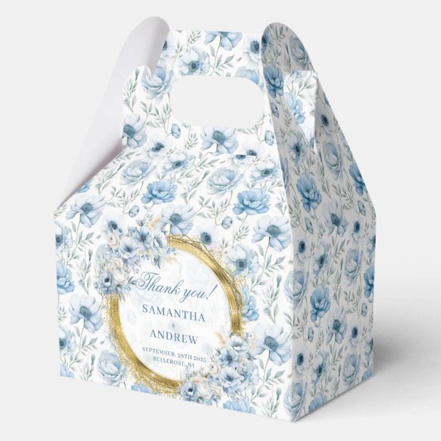 Ballotins Boho romantique Pastel Blue Gold Mariage Merci (Romantic Boho Pastel Blue Gold Wedding Thank You Favor Boxes)