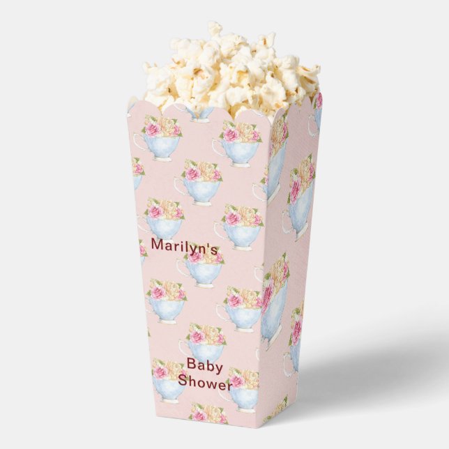Ballotins Boho rose Personnalisé Florals Popcorn Box (Sauté)