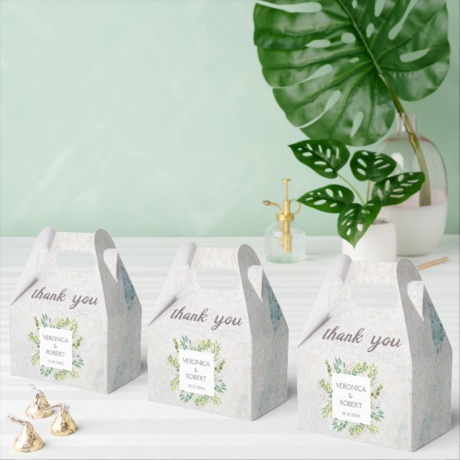 Ballotins Boho Rustique Eucalyptus Merci Mariage vert (Multiple)