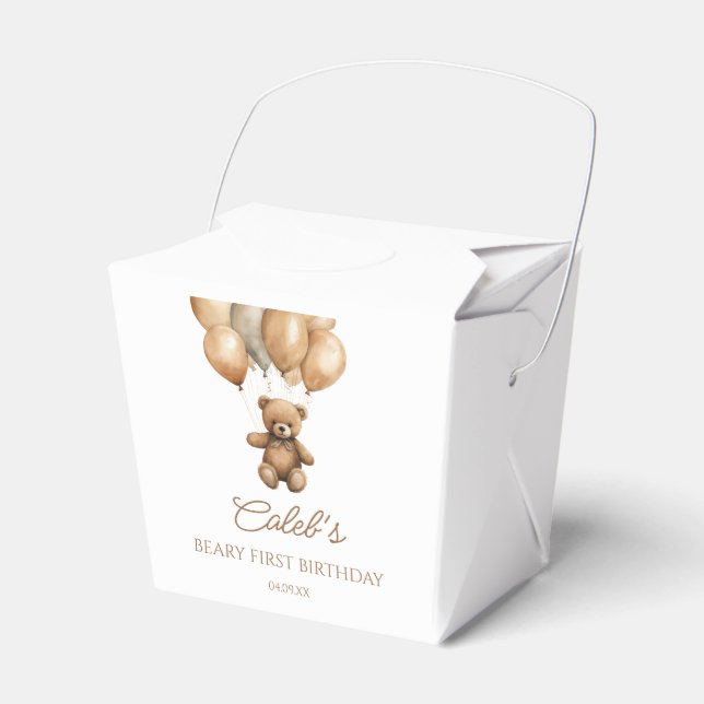 Ballotins Boho Teddy Bear Beary Première fête d'anniversaire (Verso)