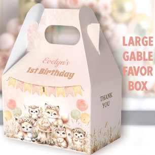 Ballotins Bois Animaux Boho Girl 1er anniversaire grand