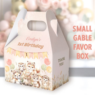 Ballotins Bois Animaux Boho Pastel Girl 1er anniversaire