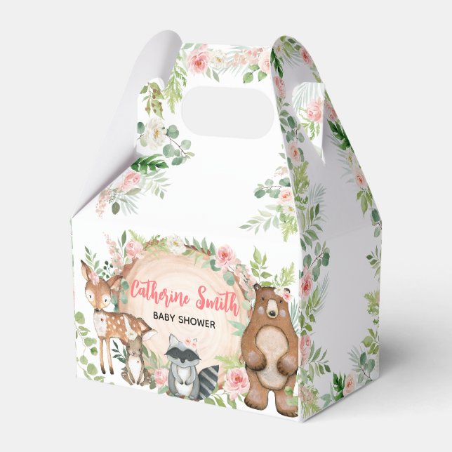 Ballotins Bois Animaux Floral Baby shower en tranches de boi (Verso)