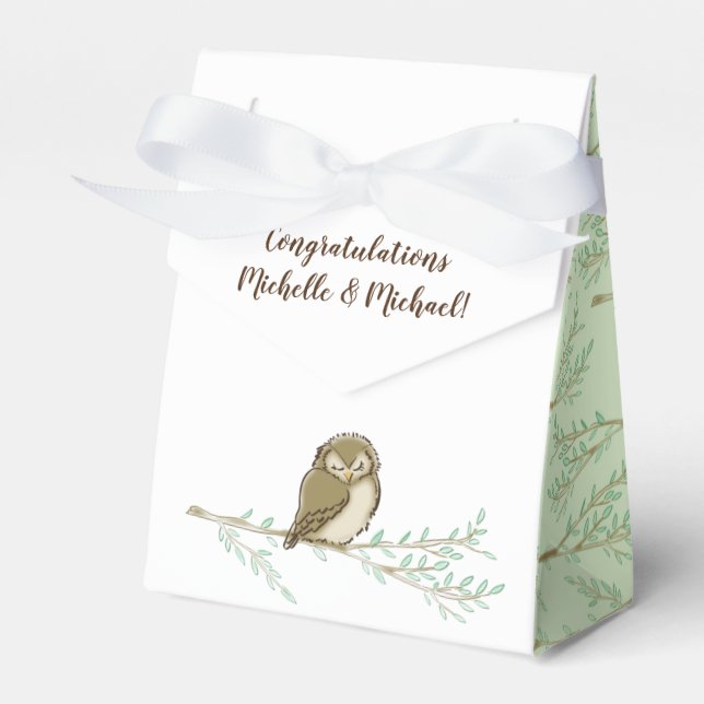 Ballotins Bois de Baby shower de hibou (Verso)