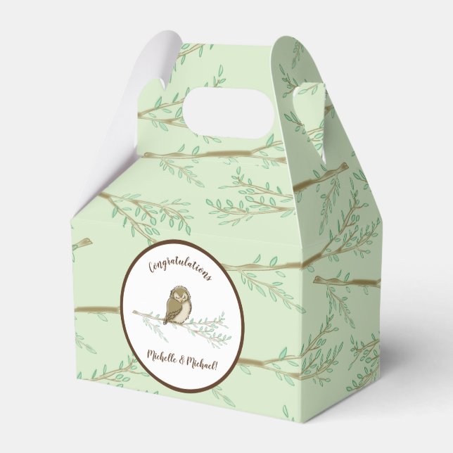 Ballotins Bois de Baby shower de hibou (Verso)