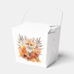 Ballotins Bois Fox verdure Aquarelle Baby shower feuille