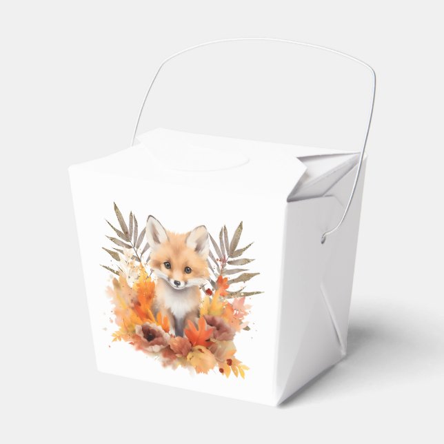 Ballotins Bois Fox verdure Aquarelle Baby shower feuille (Verso)