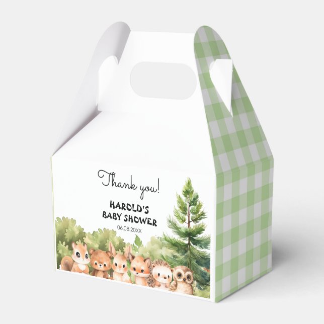 Ballotins Bois mignons Animaux Baby shower rustique (Verso)