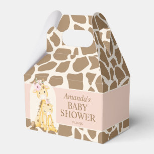 Ballotins Boîte à Baby shower de girafe fille