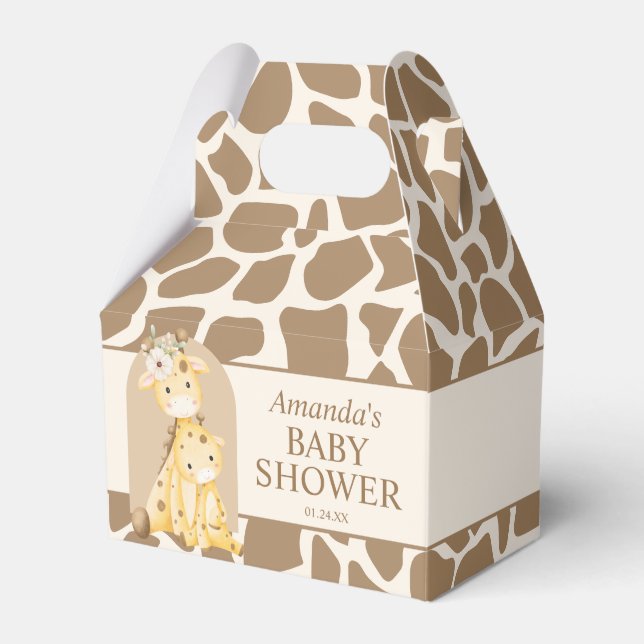 Ballotins Boîte à Baby shower de Giraffe Neutre (Verso)