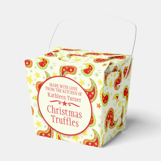 Ballotins Boîte à cadeau à motifs cachemire étoile de Noël r (Verso)