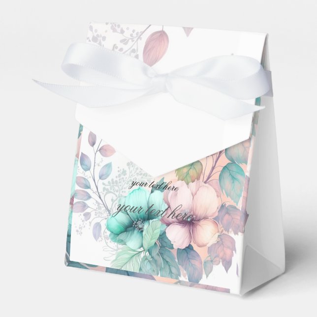 Ballotins boîte à cadeaux floraux romantiques (Verso)