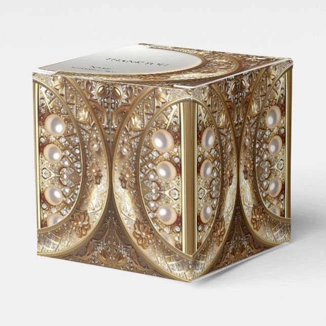 Ballotins Boîte à cadeaux ornée dorée (Verso)