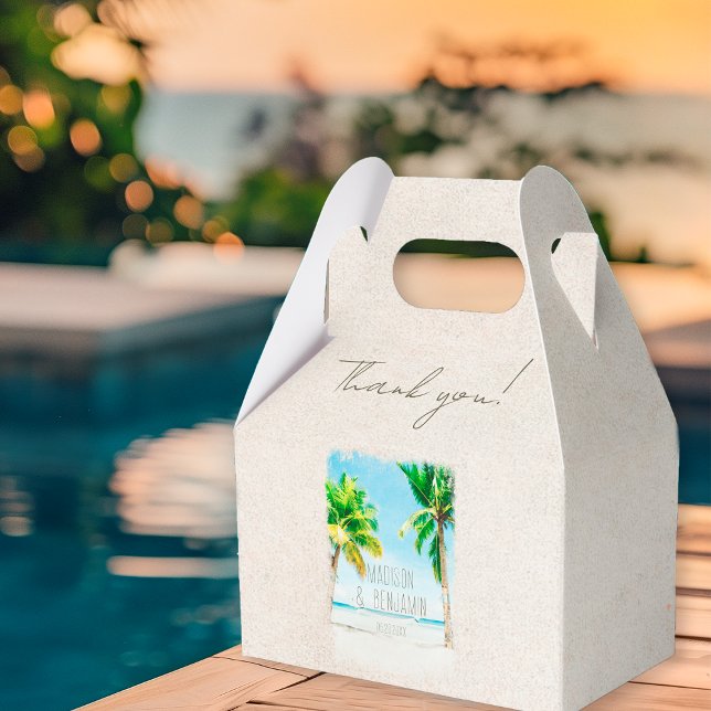 Ballotins Boîte à Merci de Mariage Retro Tropical Pam Tree (Créateur téléchargé)