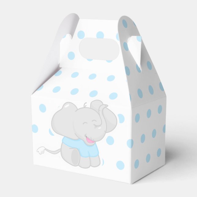 Ballotins Boîte Bleue Douce avec Baby shower Eléphant (Verso)