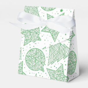 Ballotins Boîte-cadeau à motif de Noël vert et blanc