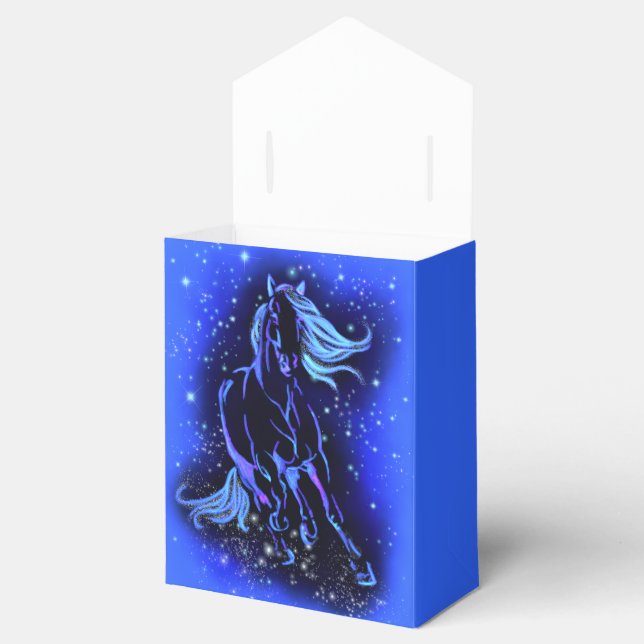 Ballotins Boîte Cadeau Cheval Courir En Bleu Lune Nuit (Ouvert)