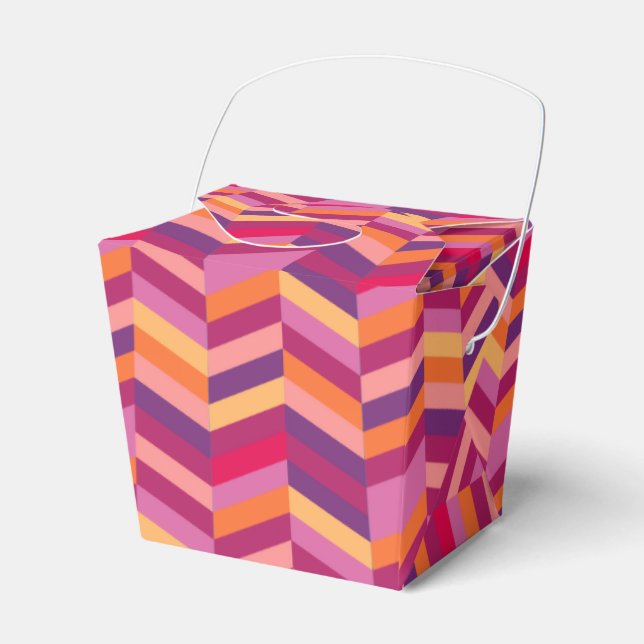 Ballotins Boîte cadeau Chevron violet orange rouge (Verso)