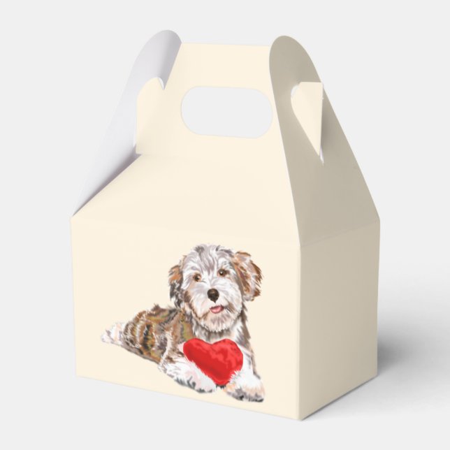 Ballotins Boîte Cadeau Chiot Avec Coeur (Arrière)